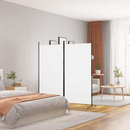 Vidaxl Rumsavdelare 2 Panel Vit 175x180 Cm Tyg Vit