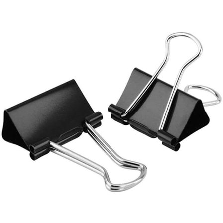 10 stk. metalclips - Sorte clips Dokumentclips Papirclips 51 mm Multifunktionelle binderclips Kontorartikler