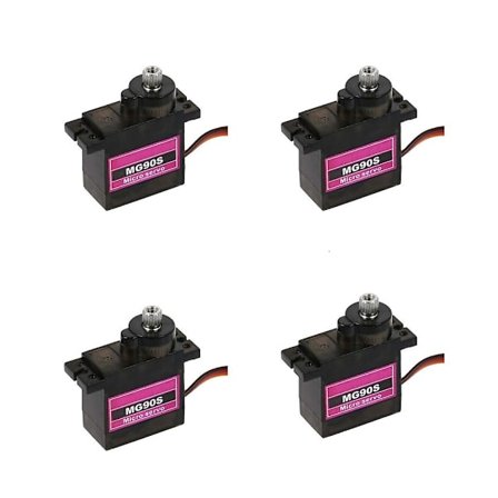 4 stk. Mg90s Mikro Metal Gear 9g Servo Til Rc Fly Helikopter Bil 360