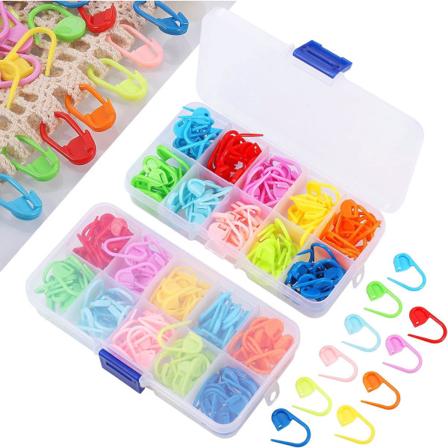 240 st Stickstygnsmarkörer Stickstygnsmarkör med förvaringsfodral Virkad stickmarkör (10 färger slumpmässigt) Sunmostar