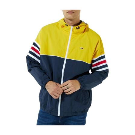 Tommy Jeans Colorblock Zip Thru Jacket , Geel , Heren , Maat: M