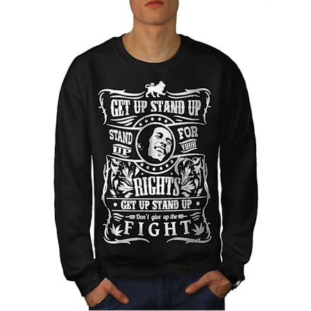 Bob Marley Quote Män Blacksweatshirt