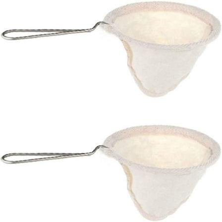 2 stk 4 tommers rustfritt stål håndtak Tabi gjenbrukbare kaffe- og te-filterposer DXGHC