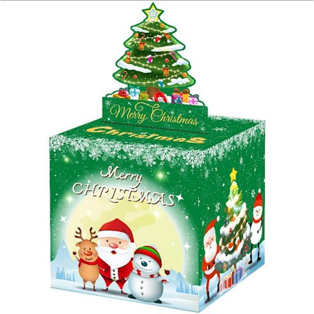 Juleoverraskelse Sparegris Gaveæske – Festlig Lykketrækningsæske med Skjulte Penge*40*Grønt Juletræ 43{KPO}