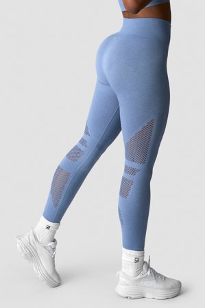 Queen Mesh Seamless Tights Metal Blue Melange
