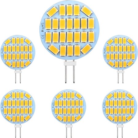 G4 LED 3W, AC12-24V, 300LM Varmt Hvit 3000K, 24x5730 SMD 6-pak - WELLNGS