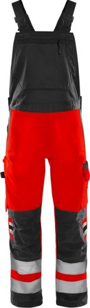 Fristads Herr Varsel Green hängslebyxa 1030 GPLU, klass 2, Varsel Röd/Svart