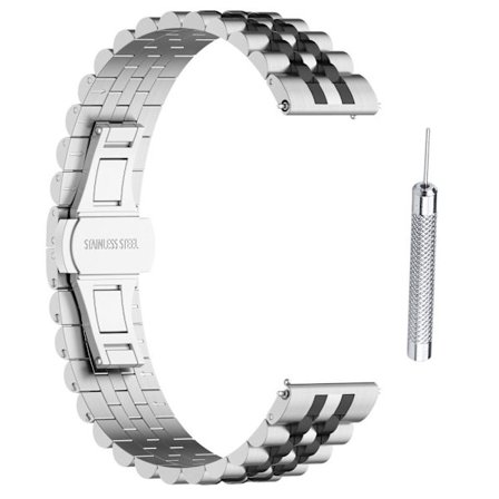 Garmin Forerunner 965 / 955 / 945 / 265 / Descent G1 armband i rostfritt stål med verktyg - Silver / Silver