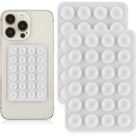 2 stk. silikone sugekop mobilcover selvklæbende beslag, sugekop mobilcover beslag skridsikker håndfri beslag (hvid)