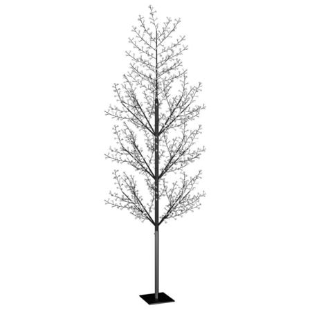 vidaXL Plastgran 1200 LED körsbärsblommor kallvitt ljus 400 cm Svart