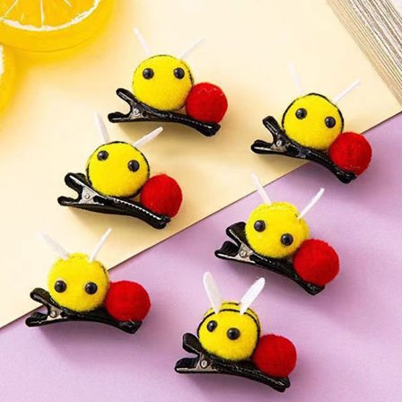 10 st 3D Cartoon Bee Hårnål Hårklämma Hårkrokar