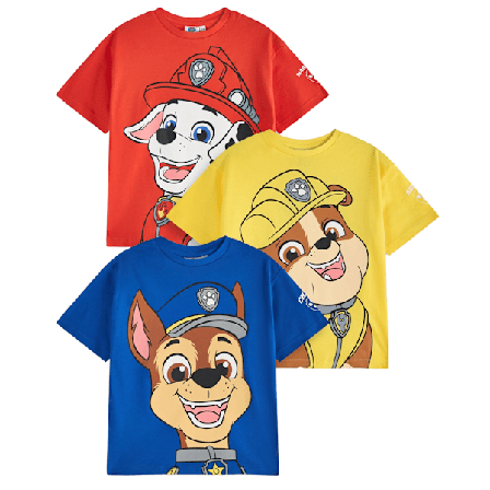 Paw Patrol Pojkar Karaktärer Kortärmad T-shirt (3-pack) 3-