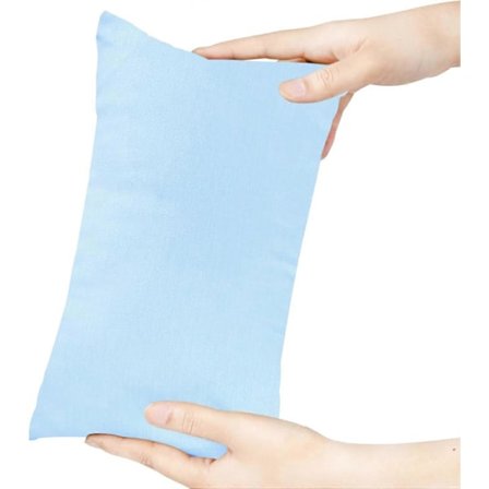 Mini Pute 28 x 18 cm, Små Reiseputer, Ensfarget Liten Lurpute, med Putetrekk for Voksne, Barn, Hunder, Maskinvaskbar, Blå