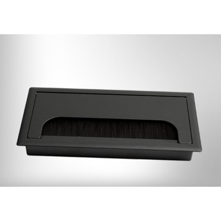 Svart set med 2 kabelgenomföringar - Aluminium - 160 x 80 mm