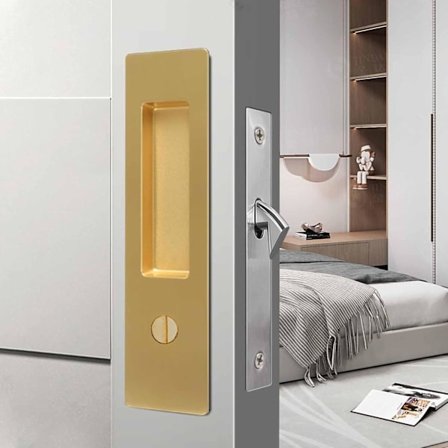 Fickdörrhandtag Nyckellöst dörrlåshandtag set skjutdörrhandtag set osynligt dörrhandtag set 160 mm