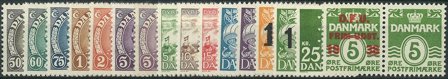 Danmark 1934-62 - 17 postfriske mærker