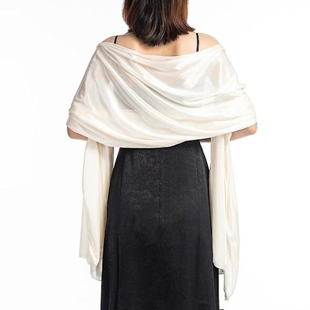 Sjal Klänning Kväll Wrap Bröllop Satin Solid Sjal Shrug Boleros