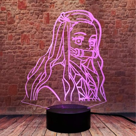 Kamado Nezuko 3D Illusion Demon Slayer Merch Nattlampa LED