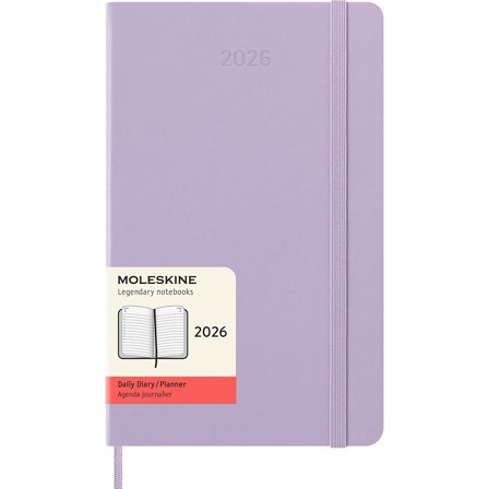 Moleskine Kalender 12M Daily 2026 Hardcover Large Pastel Lilac