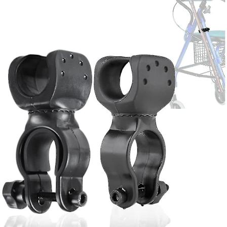 Stokkeholder for rullatorer, rullatorer, rullestoler - Universell for krykker, 360 roterbar, 2 deler