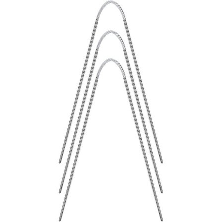 Runde strikkepinde, rustfrit stål cirkulære strikkepinde sæt til begyndere, faste cirkelpinde til sokker 21cm*2.5mm i en pakke med tre(3mm)