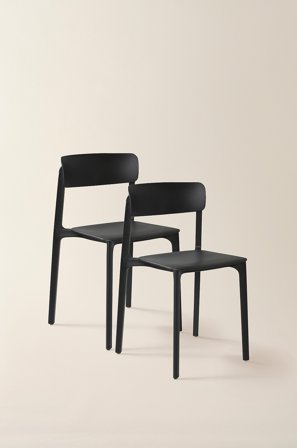 Jotex - Stol 2-pk Black mdf / metall - BRANTEVIK - Kjøp Hagestoler & -krakker hos Jotex