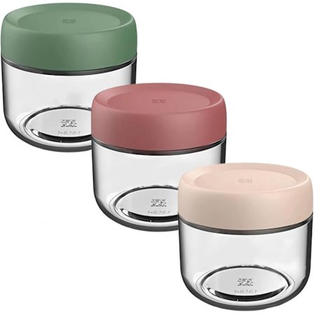 Glasskrukke med Skrulokk Lekkasjesikker Over Natten Havrebeholder, Havregryn Salatglass, for Frokostblandinger Melk Frukt Krydder Dressing, 3 Farger (