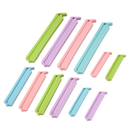 12x Kjøkken Plast Food Seal Forseglingspose Clips Sealer S,m,l