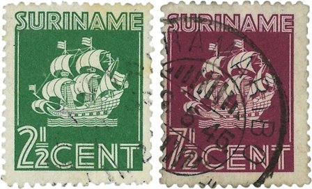Suriname 1941 - NVPH 195/96 - Stemplet
