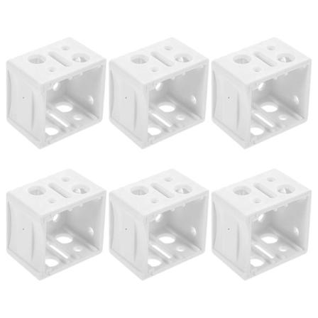 6 st. Fönsterblindsfästen för låda, 1 tum, Ersättningsfäste för huvudräls, Vit, 3,8 x 3,8 cm White 3.8X3.8cm