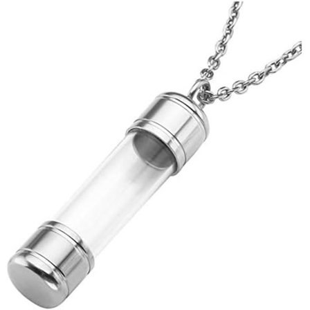 Rustfritt stål klar akryl sylinder beholder rør urne aske minnesmerke anheng halskjede kremasjonsminne smykke