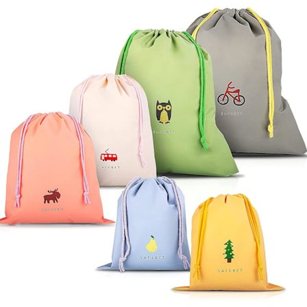 Vanntette poser med snøring, PE-pose med snor, sammenleggbar oppbevaring Sa