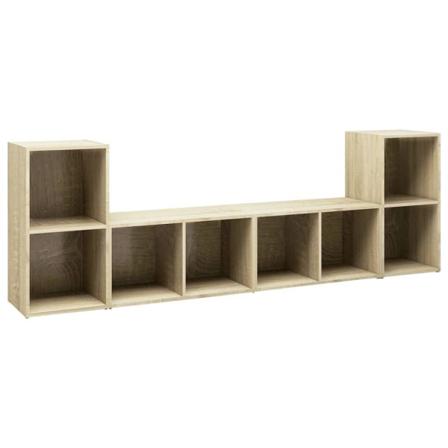 Vidaxl Tv-skåp 4 St Sonoma-ek 72x35x36,5 Cm Konstruerat Trä Brun