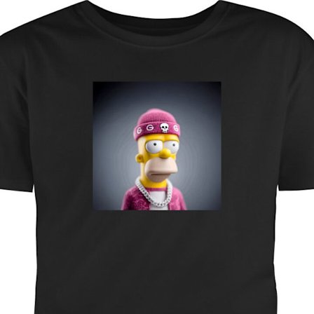 Lapsen t-paita Homer Simpsonin innoittama hahmo vaaleanpunaisessa hatussa, ketjussa ja katutyyli sopii täydellisesti Simpsonien faneille ja moderneil