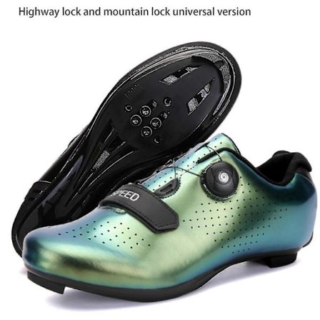 Låsbara cykelskor för landsvägscykling, hårda mountainbikeskor, tävlingsskor och sportskor Ljusgrön(FQ) Bright green 45