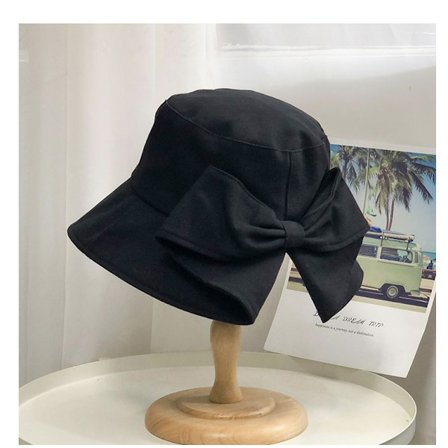 Bådehat dame stor skygge hat tidligt forår fiskerhat alsidig Hepburn solhat, sort
