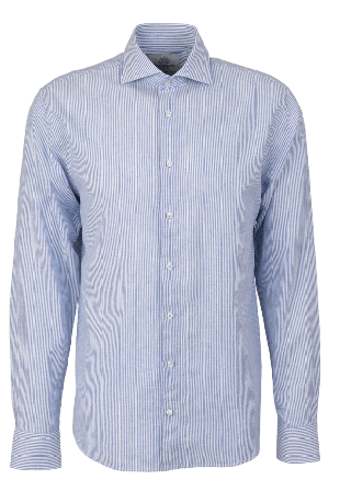 The Shirt Factory Linskjorta Bassano Stripe Skjortor Herr Blå 38
