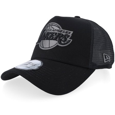 New Era - Negro trucker Gorra - Los Angeles Lakers Black On Black Team Logo 9FORTY Black A-Frame Trucker @ Hatstore