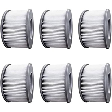 6 stk. boblebadfilter for MSpa oppblåsbare bassenger, forbedret versjon filterpatronpumpe passer for MSPA alle nåværende boblebad