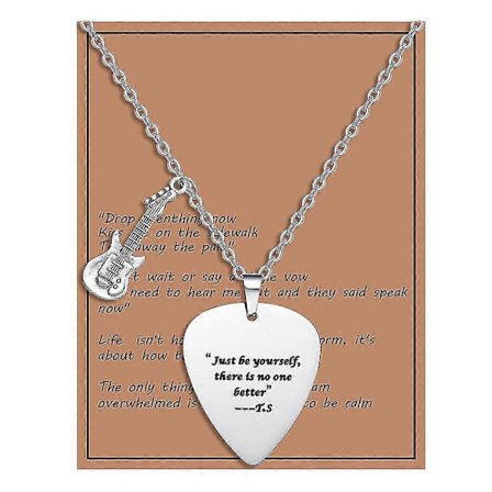 Taylor Swift Citat Gitarrplektrum Halsband Outfits Smycken Accessoarer Inspirerade Presenter Till Ts Fans_Julklapp