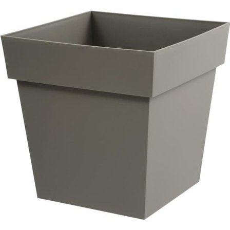 Eda Tuscan Square Flower Pot - 39 x 39 x H 39 cm - 38 l - Taupe