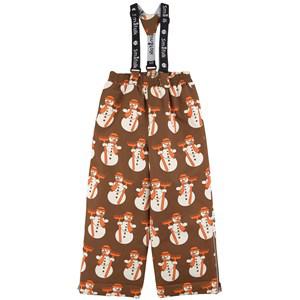 Småfolk Bison Snowman Printed Ski Pants 5-6 Years - Bottoms - 5-6 years - Brown