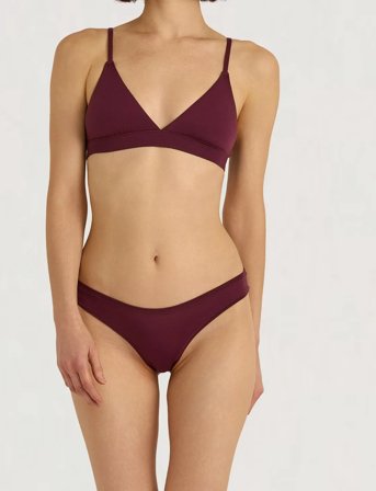 Organic Basics Soft Touch Veil High-Leg Briefs - Burgundy - XS