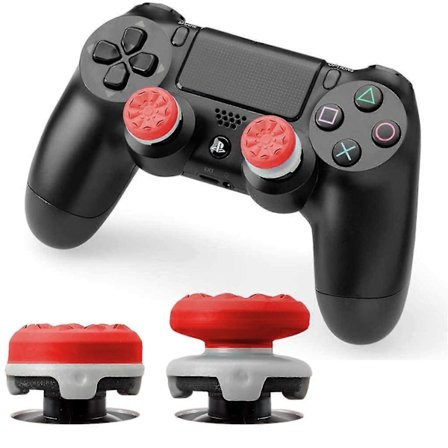 2 st Joystickgrepp för PS5 PS4-handkontroll, Silikon Tumgrepp Kåpor Skydd Analog Spak för Playstation 5, Playstation 4-handkontroll - Perfekt