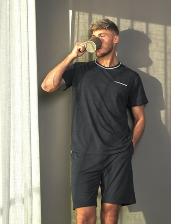 TOPECO Pyjamas Short, Bamboo - Black - M