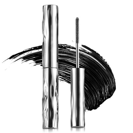 Iron Wand Mascara, Metall Mascara Borste, Böjande Metallstav Mascaror Svart, Vattentät Naturlig Längd Smal Byggande