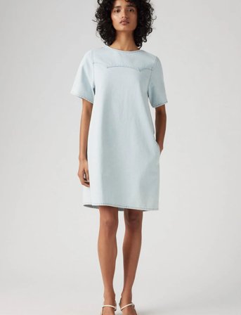 Levi's Denim Tee Dress Light Indigo - Flat Finish - Blue - XS