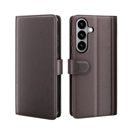 Samsung Galaxy S26 Plånboksfodral Äkta Läder Ställ - Brun