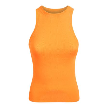 Msgm Ribbed-knit sleeveless top Orange, Dame
