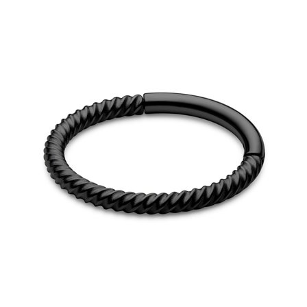 10 mm Black Surgical Steel Wire Piercing Ring for Men - Lip piercing jewellery